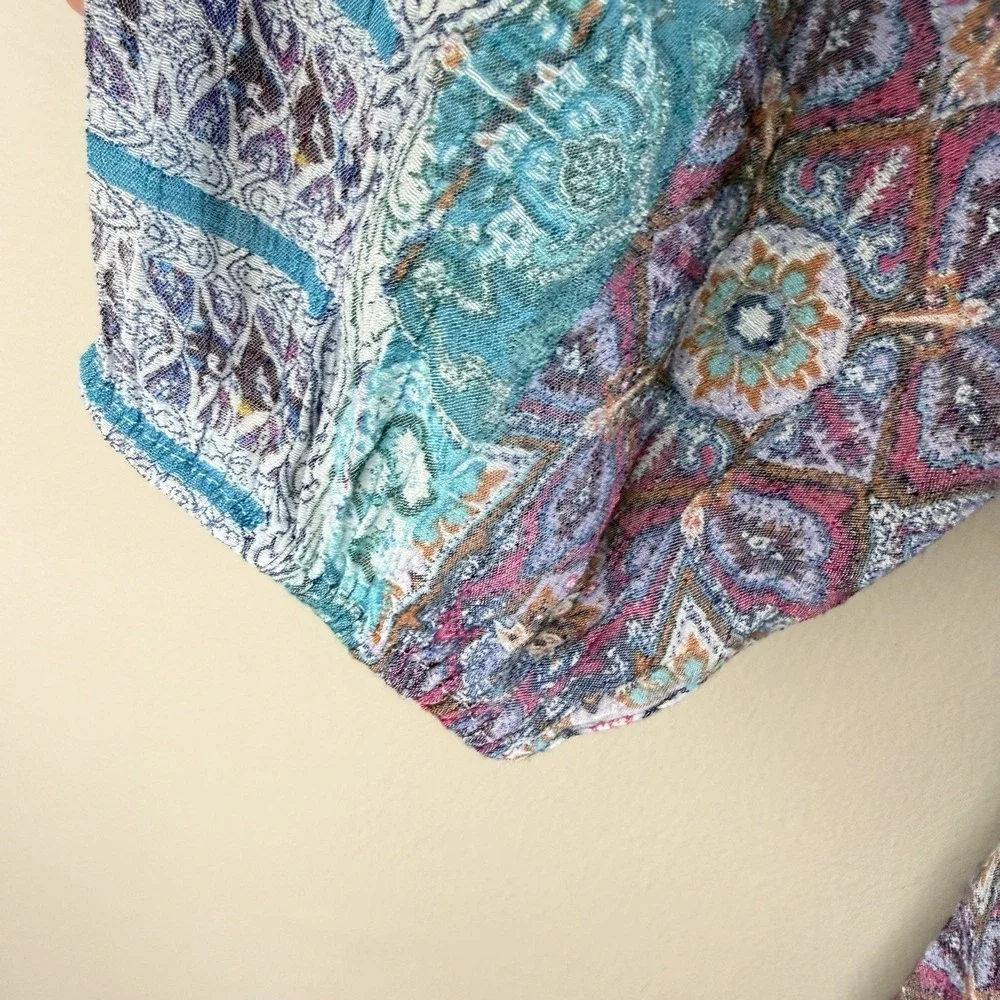 Fred David 2X Boho Paisley Blouse Cottagecore Grandma Core Flowy Top Plus - Picture 8 of 9